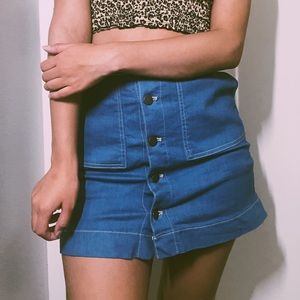 American Apparel Button Up Denim Skirt